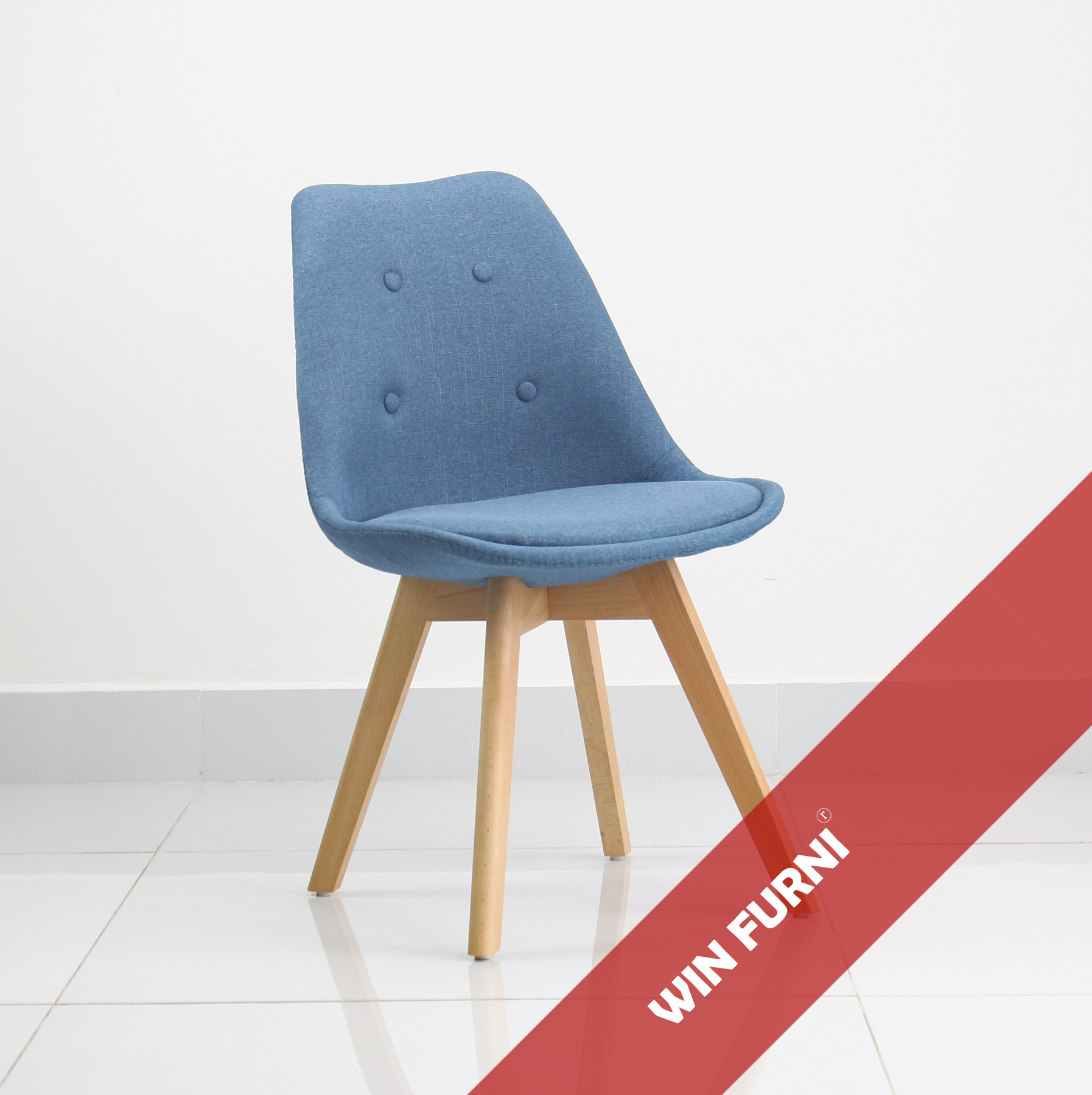 Ghế Bàn Ăn Hiện Đại Nordica Chair - Mặt Nệm Bọc Vải Bố Thoáng Khí - Chân Gỗ Sồi Tự Nhiên