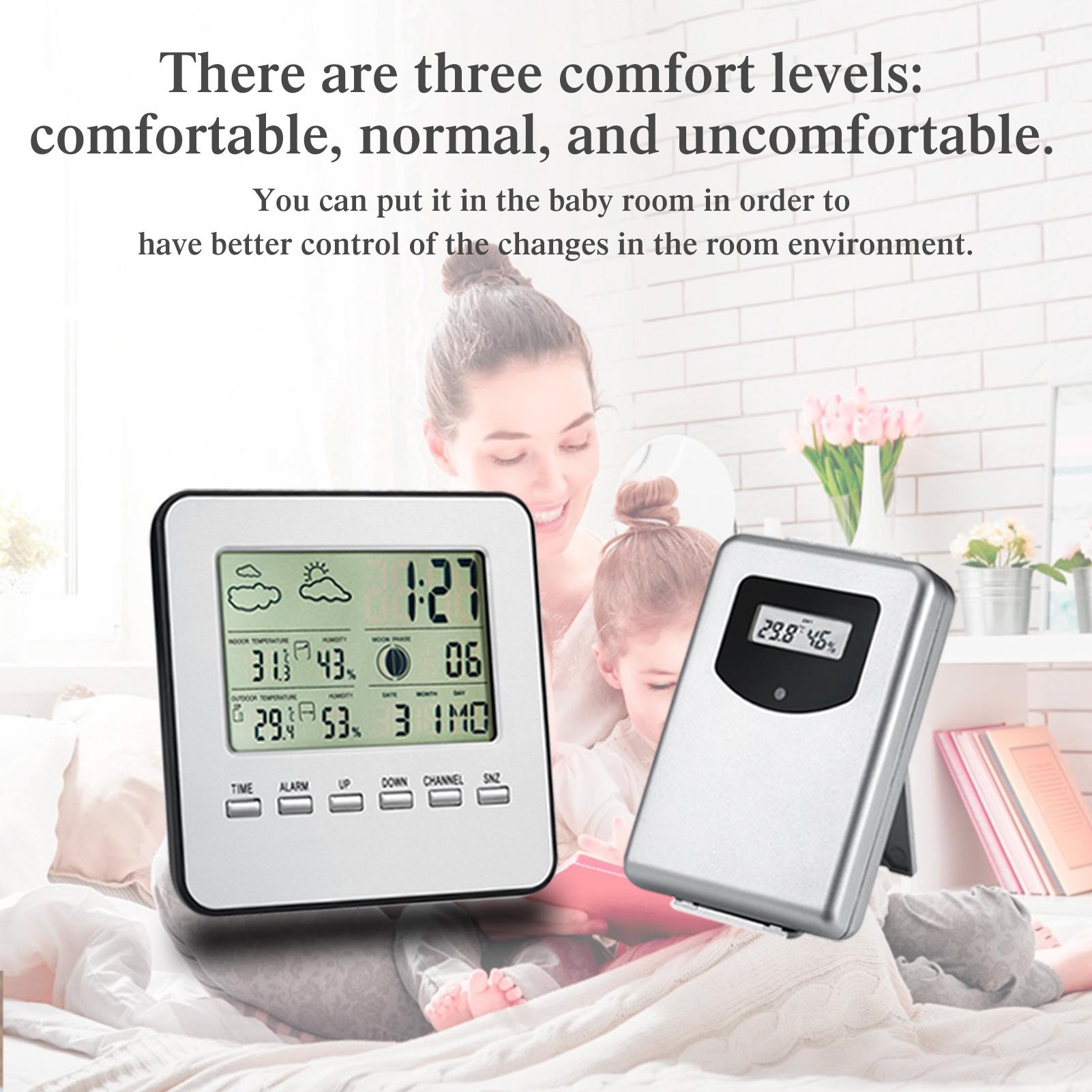 Máy nhiệt kế đo độ ẩm trong nhà ngoài trời kỹ thuật số không dây