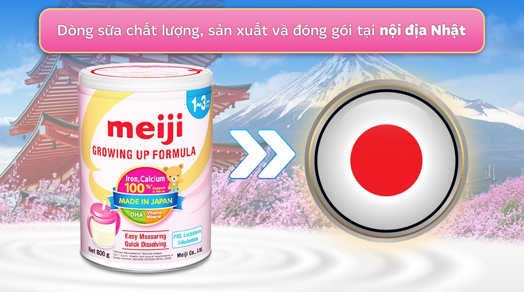 Sữa cho trẻ 1-3 tuổi Meiji Nhật giàu dưỡng chất kèm DHA giúp phát triển cân đối chiều cao, cân nặng, trí não trẻ - Massel Official