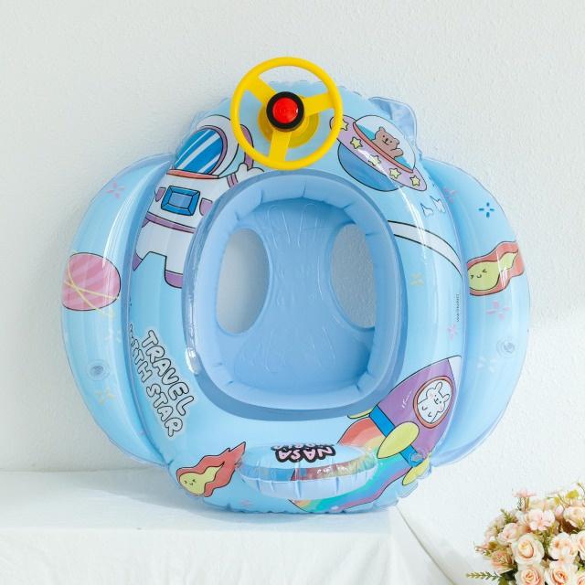 Phao Bơi Tròn Có Vô Lăng Họa Tiết Hoạt Hình Cho Bé 2-6 Tuổi