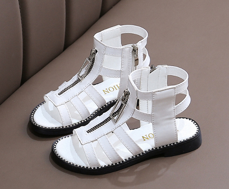 Sandal chiến binh cổ thấp cho bé gái 3 - 12 tuổi  khóa kéo tiện dụng đi học đi chơi - SA054