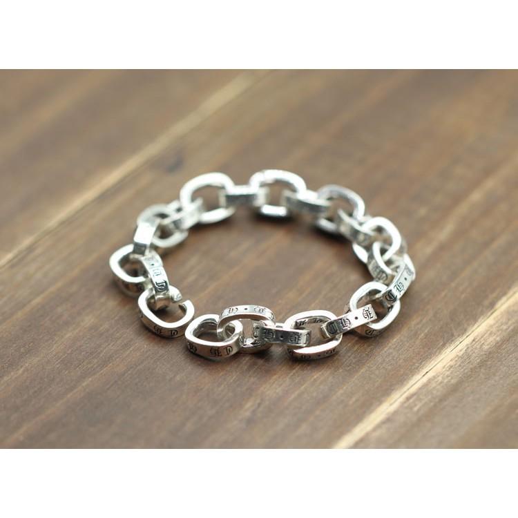 Lắc tay nam khắc bát nhã vòng tay nam bạc mặt xoay - Trang Sức Bạc Thái