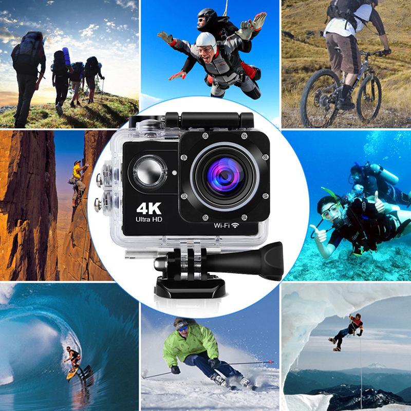 Camera hành động Ultra HD 4K/30fps WiFi 2 inch 170d dưới nước Chỗ mũ bảo hiểm không thấm nước Máy ảnh thể thao Máy quay phim ngoài trời