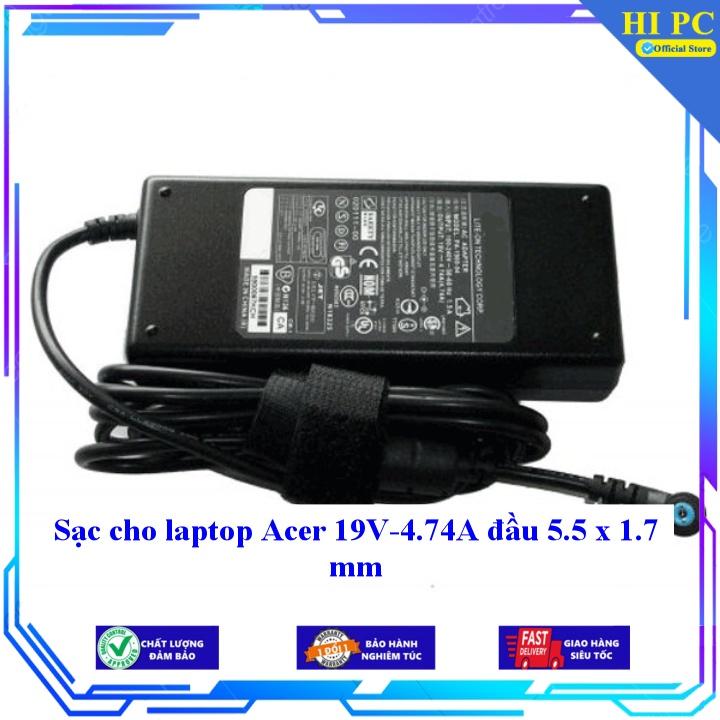 Sạc cho laptop Acer 19V-4.74A đầu 5.5 x 1.7 mm - Kèm Dây nguồn - Hàng Nhập Khẩu
