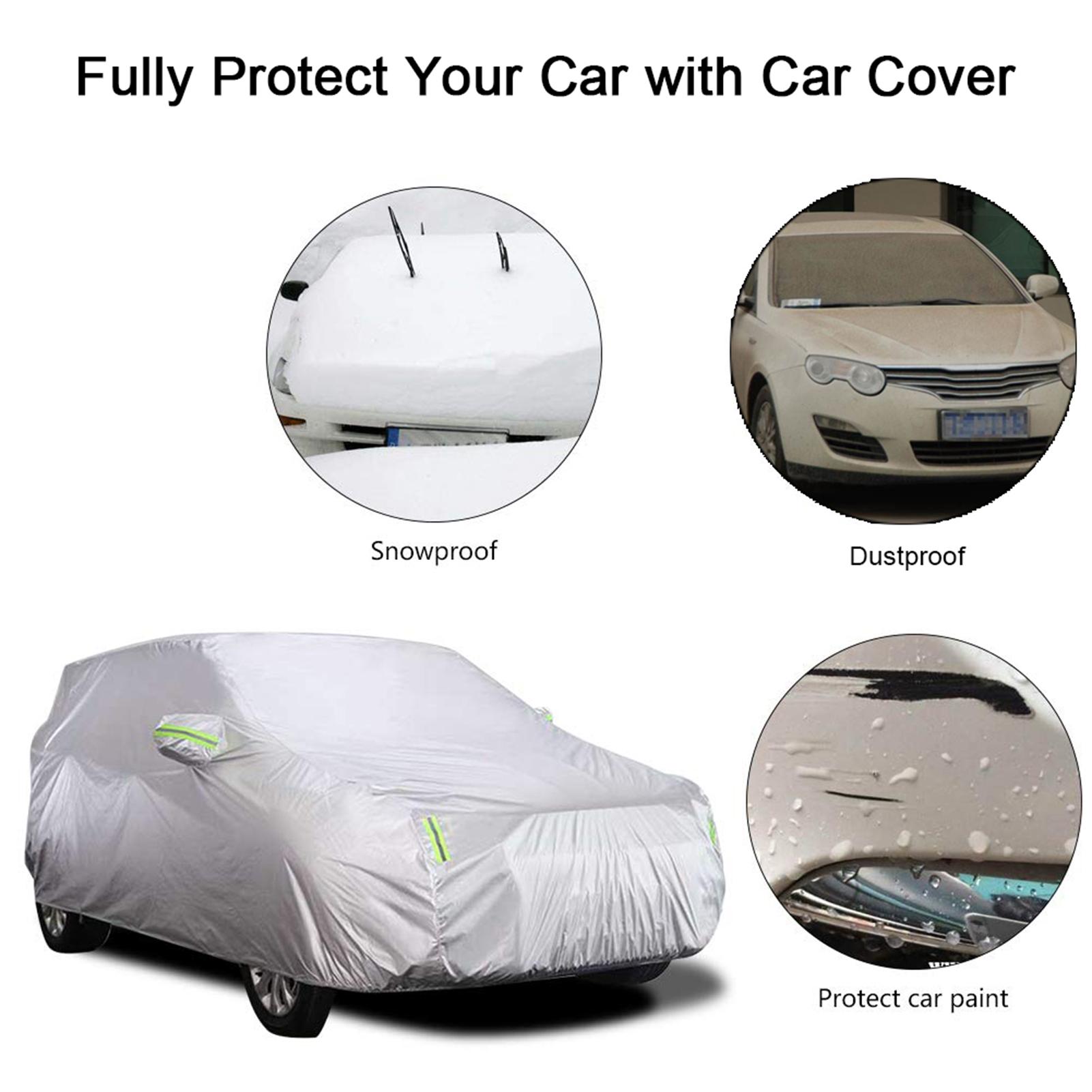 Sedan Car Cover Waterproof All Weather Outdoor Car Cover UV Protection Windproof Full Car Cover Universal