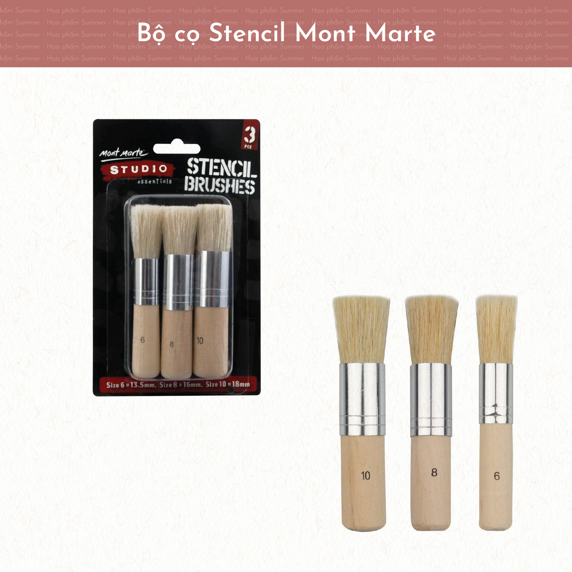 Cọ Stencil Mont Marte đầu tròn