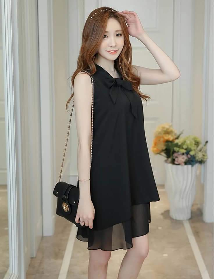 Đầm bầu công sở váy bầu đầm suông Maternity Black dona2021072102