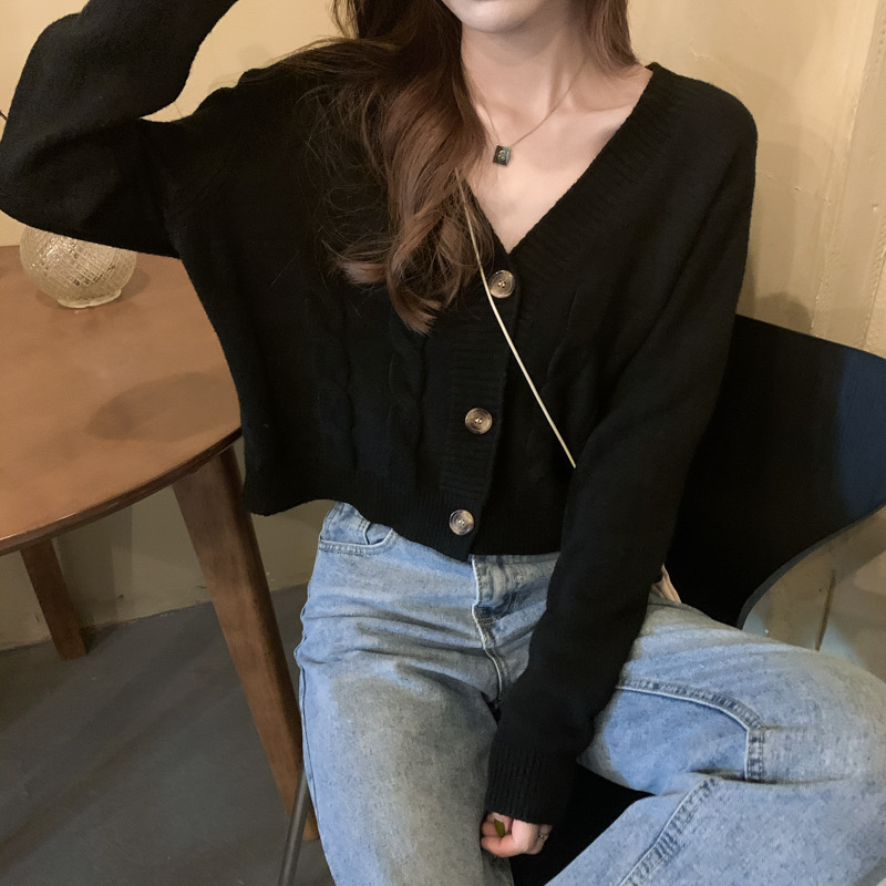 Áo khoác len croptop hàn quốc - áo khoác len nữ cardigan vintage