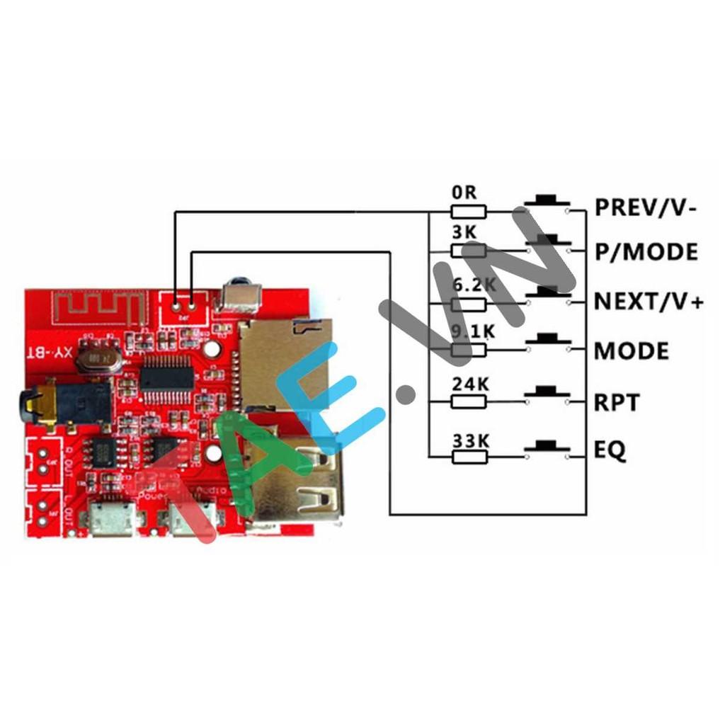 Mạch Giải Mã Âm Thanh Bluetooth Có Mạch Khuếch Đại 3W Kèm Remote