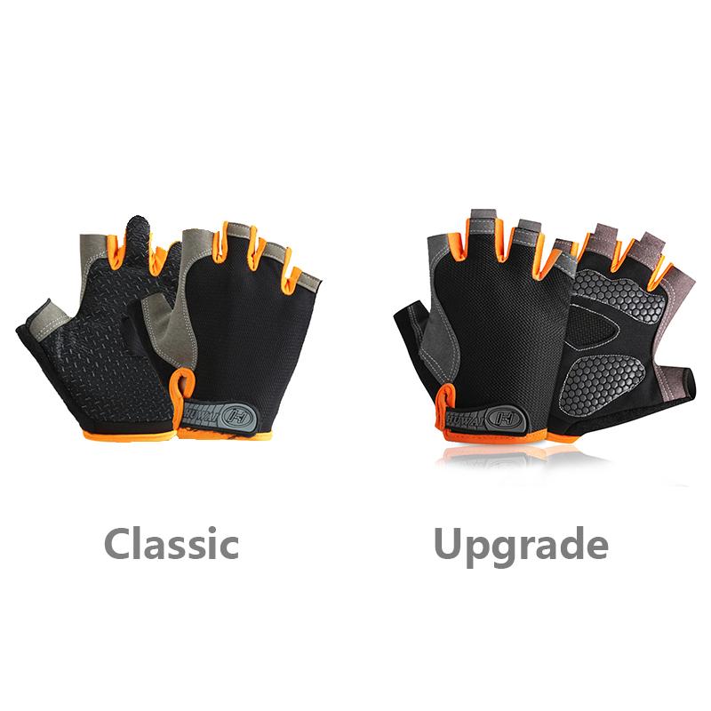 Tập Gym Chuyên Nghiệp Thể Dục Thoáng Khí Chống Trơn Trượt Nam Nữ Ngón Mùa Hè Câu Cá Đi Xe Đạp Fingerless Găng Tay Nữ Xe Đạp Xe Đạp Color: Silicone Black Size: S
