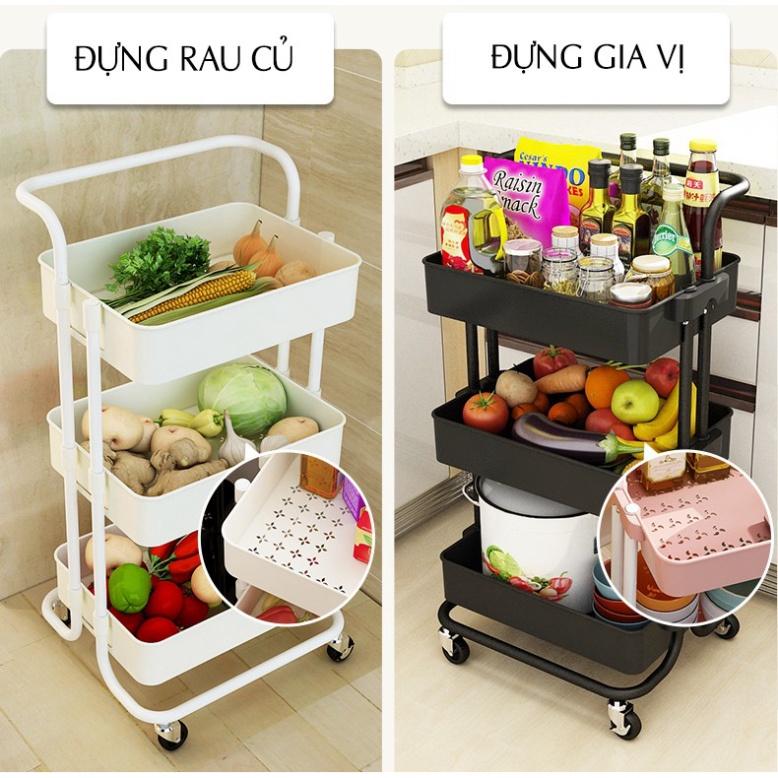Xe Đẩy Spa 3 Tầng Đa Năng - Kệ để đồ bỉm sữa