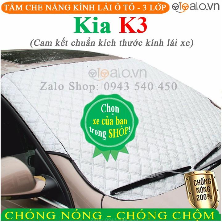 Tấm che chắn nắng kính lái ô tô Kia K3 CAO CẤP 3 Lớp Chắn Nắng Cản Nhiệt