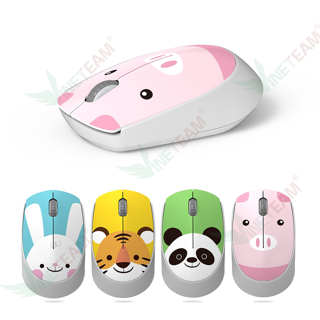 Chuột Không Dây VINETTEAM Hình Thú Dễ Thương Cute Cho Máy Tính Xách Tay Laptop PC Phù Hợp Văn Phòng Dạy- Hàng Chính Hãng - Con Hổ, Con Hổ