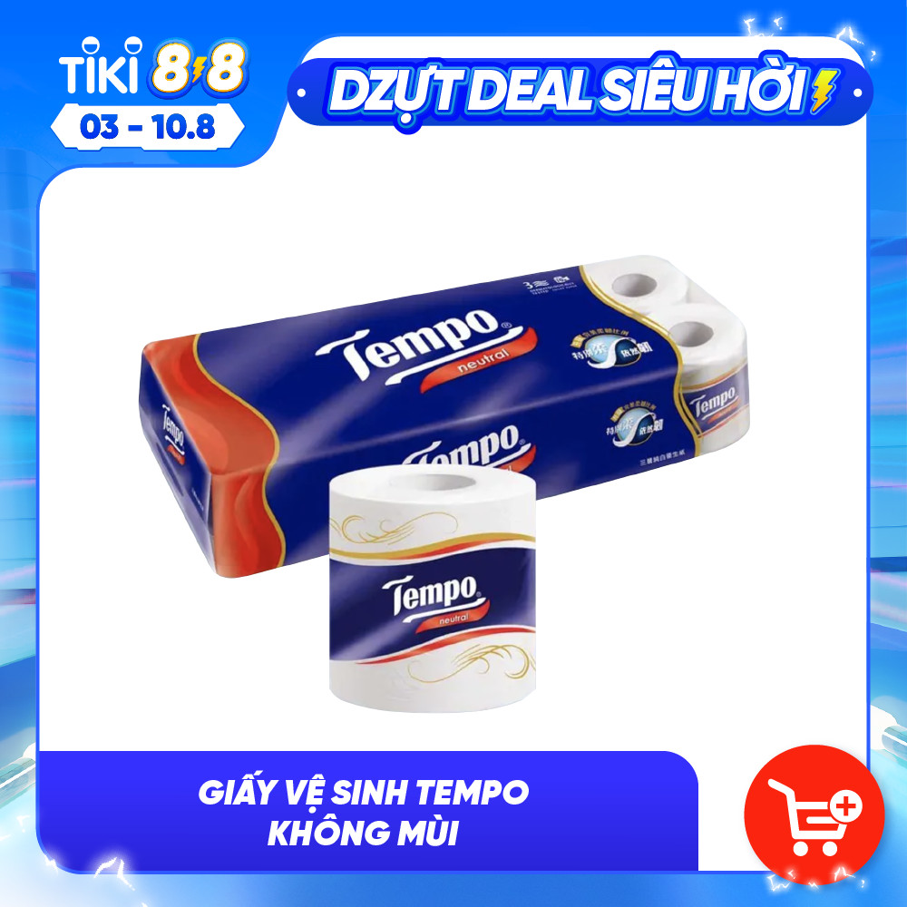 [MUA 1 LỐC TẶNG GÓI GIẤY RÚT] Giấy vệ sinh cao cấp Tempo Toipa - 3 lớp bền dai, an toàn cho da - Thương hiệu Đức (Lốc 10 Cuộn)