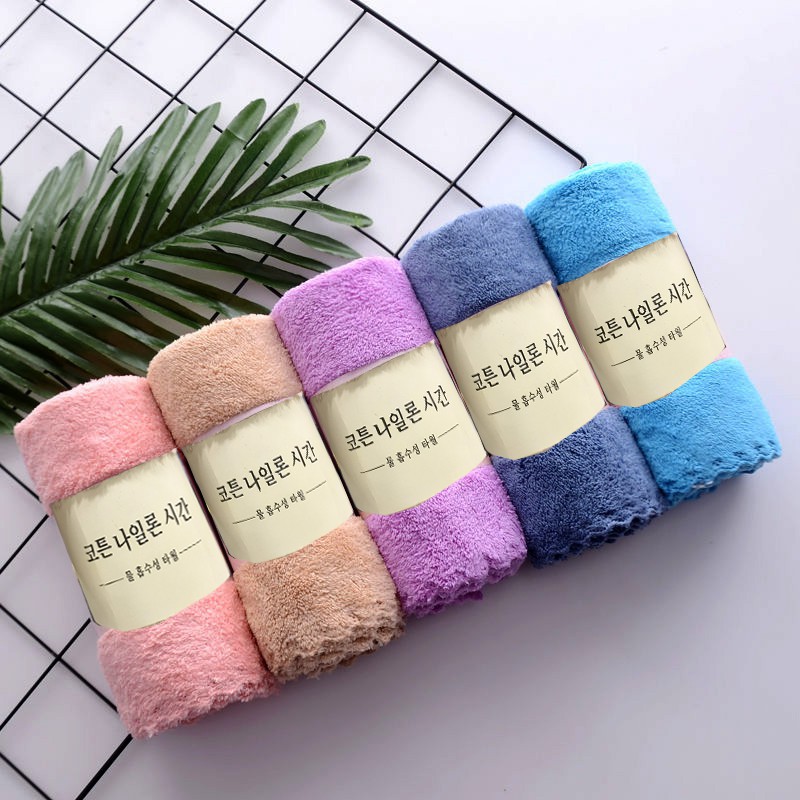 Combo 4 Khăn Lau Đầu Lông Cừu Hàn Quốc Siêu Thấm Hút Cực Mịn - 50x70 cm - Trơn