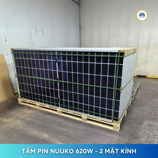 Tấm pin năng lượng mặt trời NUUKO Mono 620W – 2 mặt kính | Công nghệ N-Type TOPCON