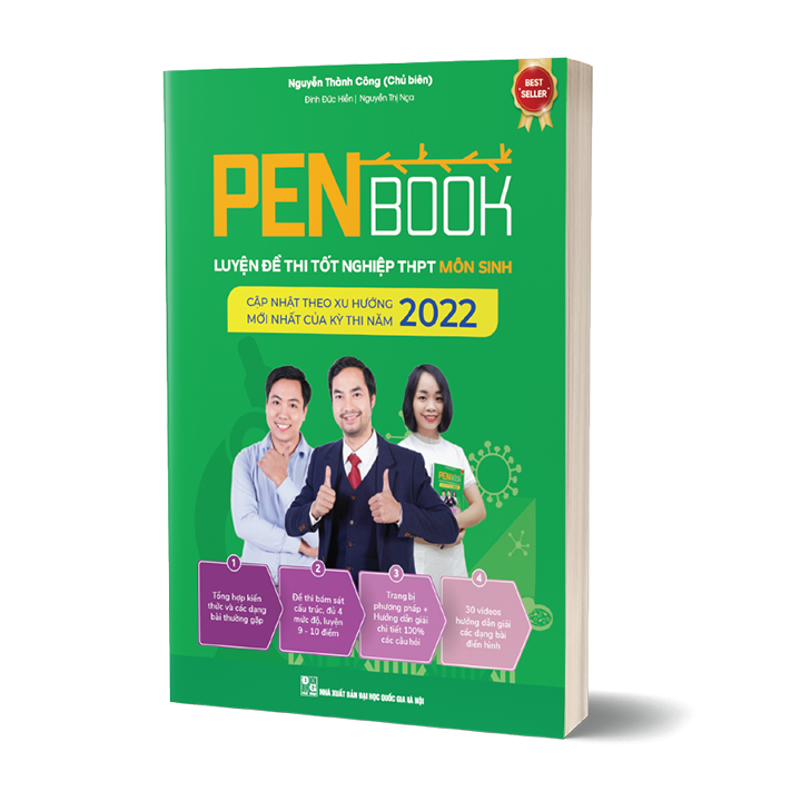 Sách - Combo PENBOOK Khối B - PENBOOK Luyện đề thi THPT Quốc Gia - Bộ 3 môn Toán, Hóa, Sinh - Bản 2022