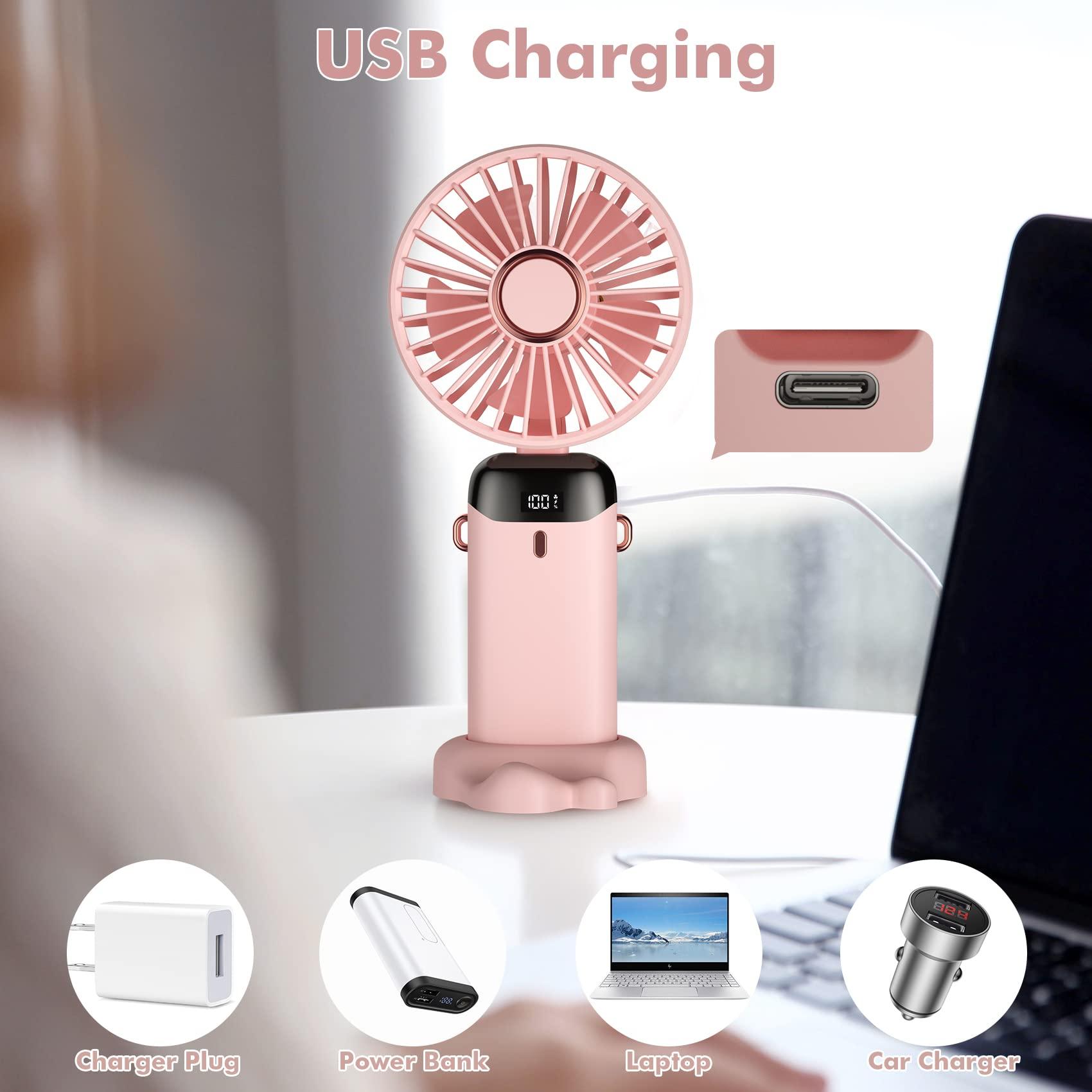 Quạt di động, quạt di động sạc mini bằng USB, quạt bỏ túi nhỏ 5 tốc độ