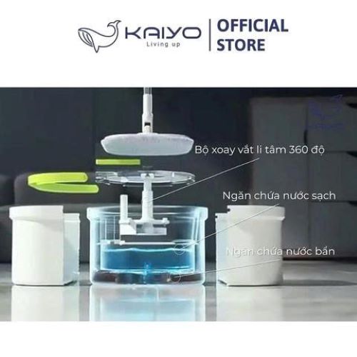Cây lau nhà thông minh tách nước bẩn Kaiyo KM51_MINT, màu xanh mint Hàng chính hãng
