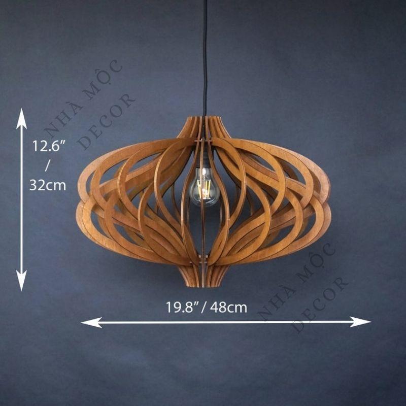 Đèn gỗ thả trần trang trí mẫu TT74