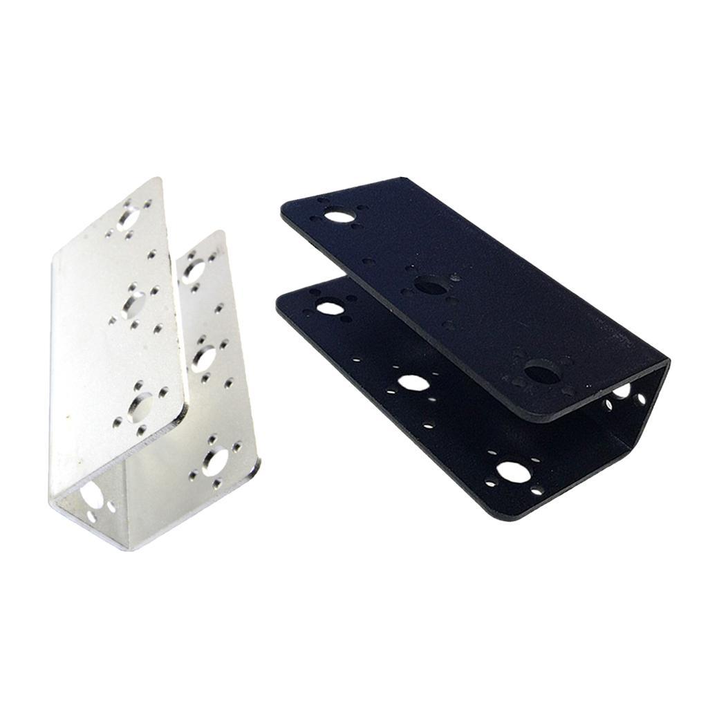 2Pcs Black Metal U-Shaped and L-Shaped Beam Bracket for Robot Arm / Humanoid Robot / Servo