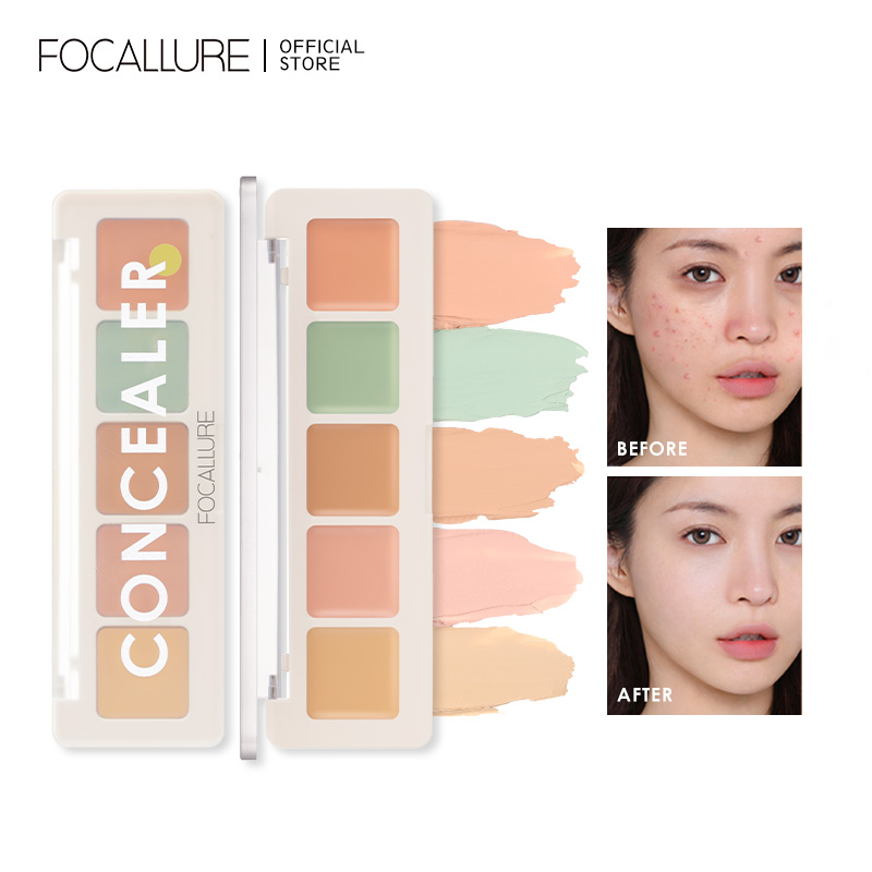 Che khuyết điểm FOCALLURE 5 màu color concealer paletter 4.3g