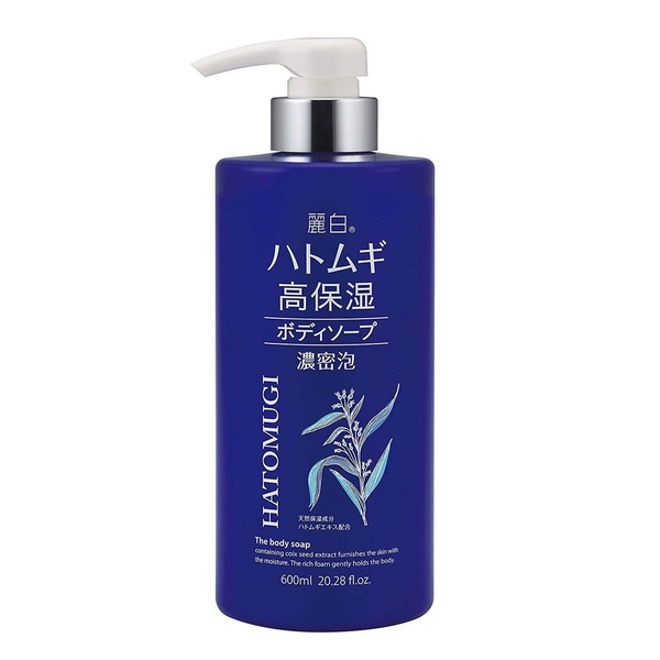 Sữa Tắm Dưỡng Ẩm Sâu Và Làm Sáng Da Reihaku HATOMUGI Moisture Rich Body Soap Chai Xanh 600ml Poseicom 4513574030305