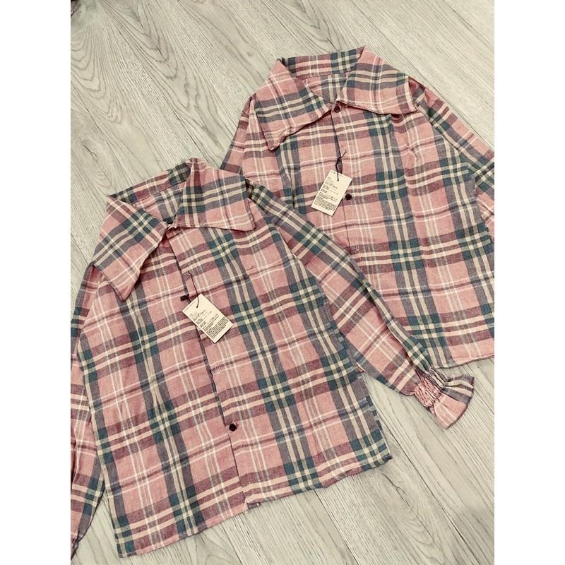 Áo sơ mi kẻ cổ chéo