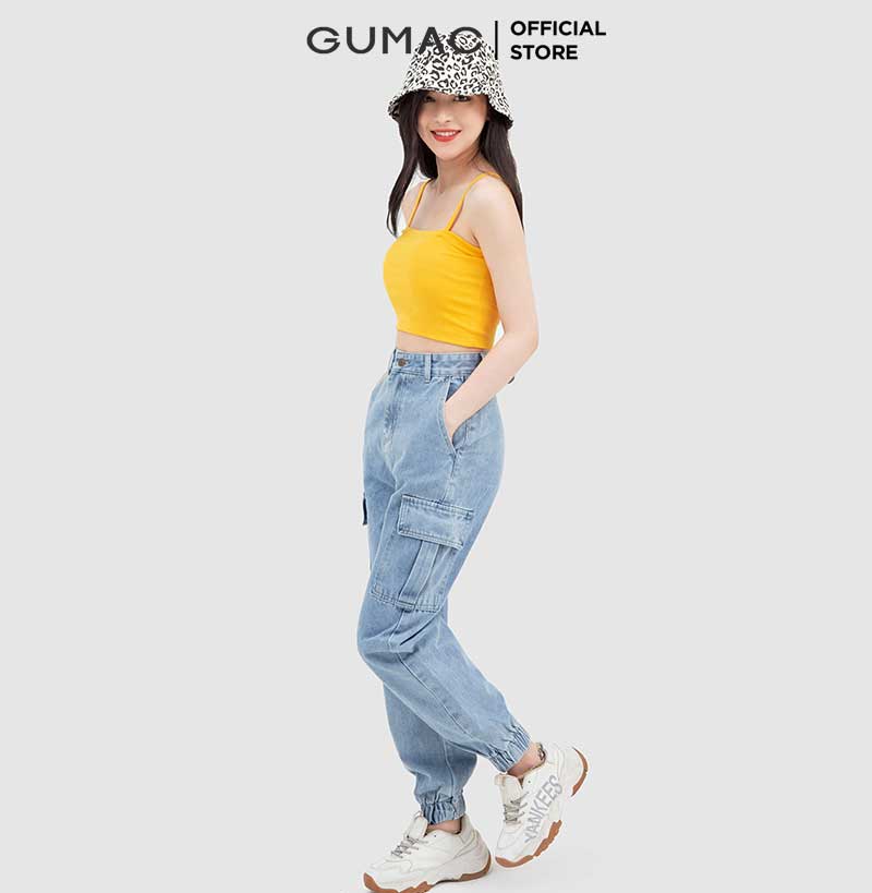 Áo croptop nữ GUMAC ATB11009 2 dây