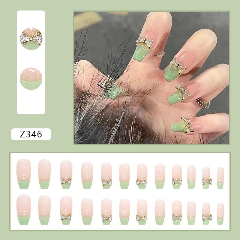 Bộ 24 móng tay giả/Nail đính đá kèm keo - mẫu