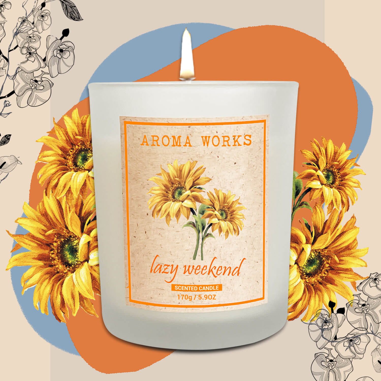 Nến Thơm Thiên Nhiên Aroma Works Natural Scented Candle - Lazy Weekend