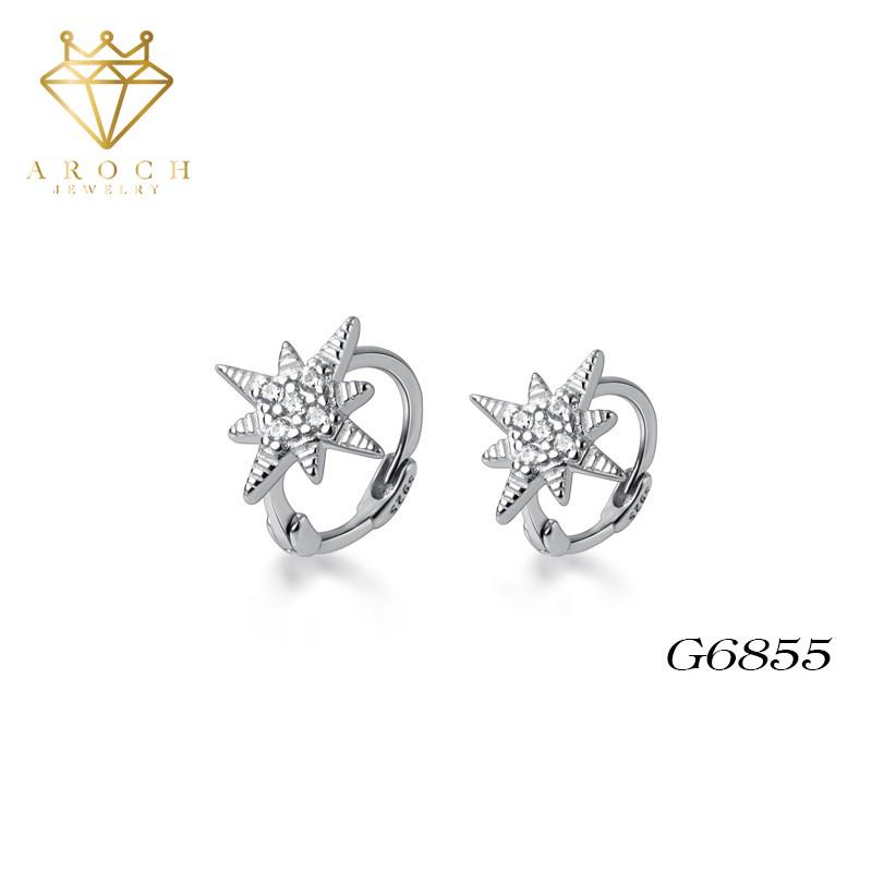 Khuyên tai bạc Ý s925 gắn sao biển nhỏ G6855 - AROCH Jewelry