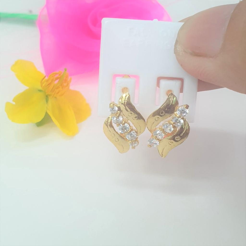 Bông Tai Kiểu Hình Thoi Xoàn Cao Cấp-Dùng lâu dài tắm rửa thoải mái không phai