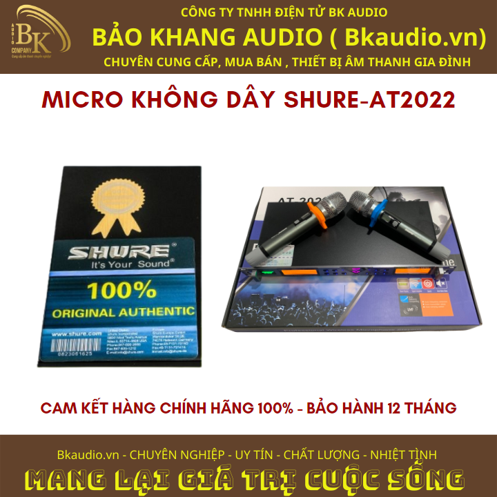 Micro không dây cầm tay AT-2022. Sản phẩm đến từ thương hiệu SHURE. Msp : SPM-01