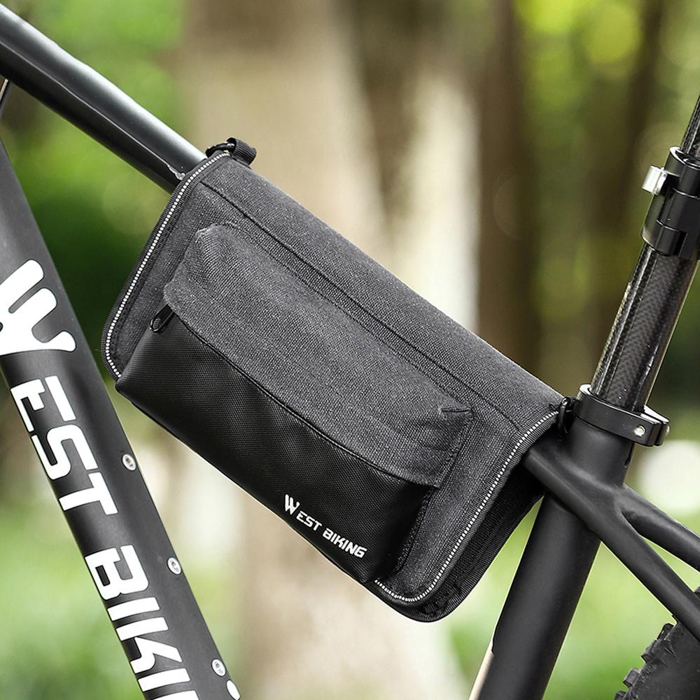 Practical Bicycle Frame Bag Multifunctional Shoulder Bag Cycling Tools Bag Bicycle Riding Storage Bag