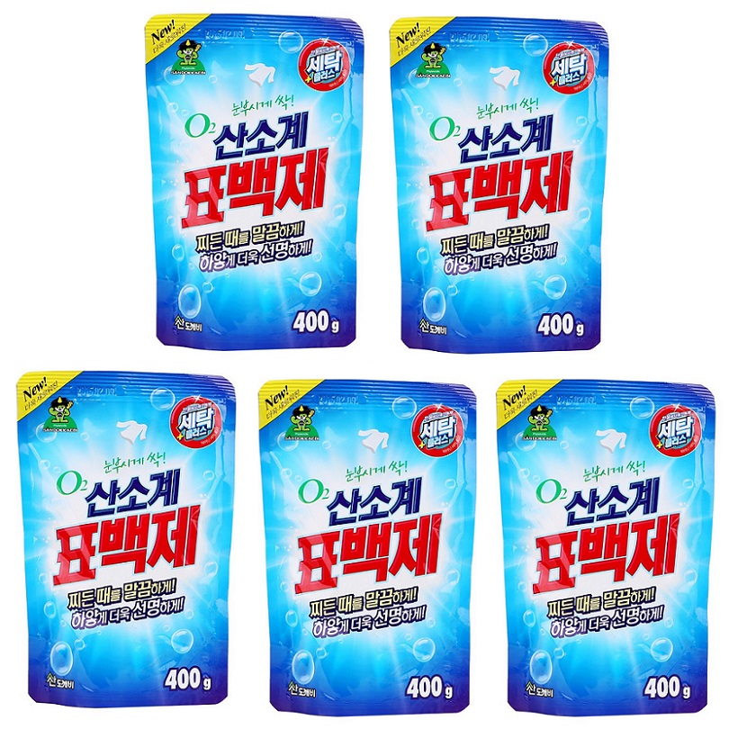 Bộ 5 Gói bột giặt phụ trợ tẩy vết bẩn khử khuẩn quần áo Hàn Quốc 400g