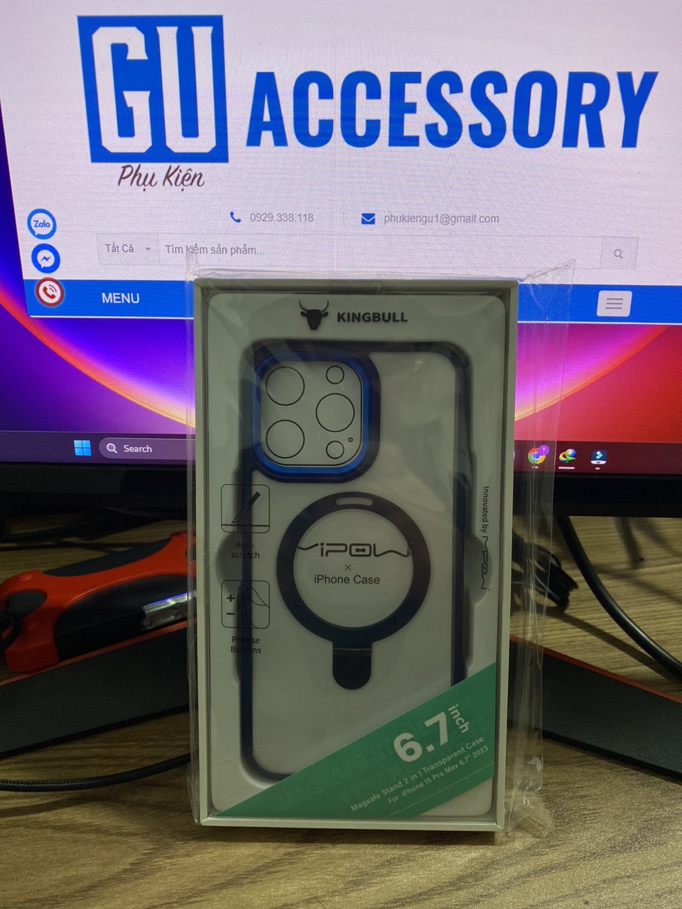 Ốp Lưng Trong Suốt Mipow Ring Holder iPhone 15 Pro/Pro Max Hàng Chính Hãng