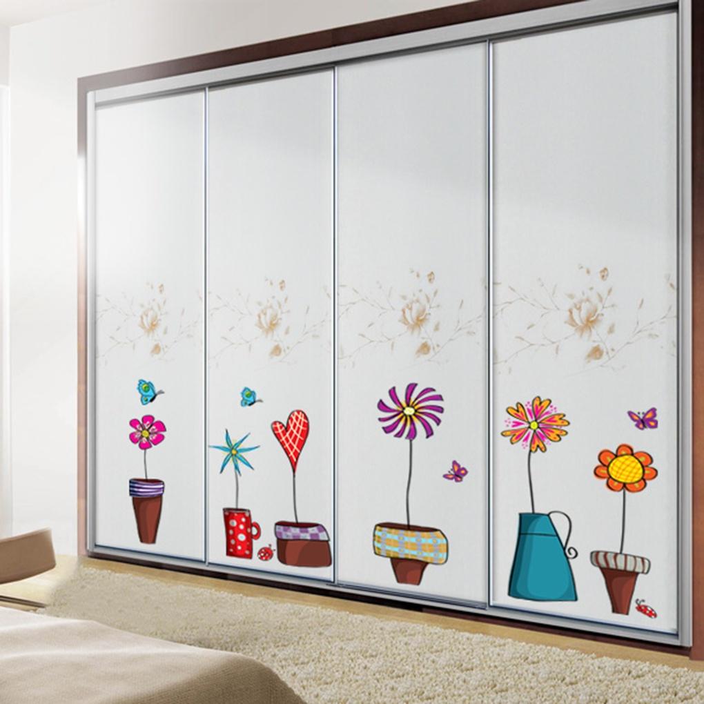 Flower Butterfly Stickers Decal Window Glass Wall Decor ELEN