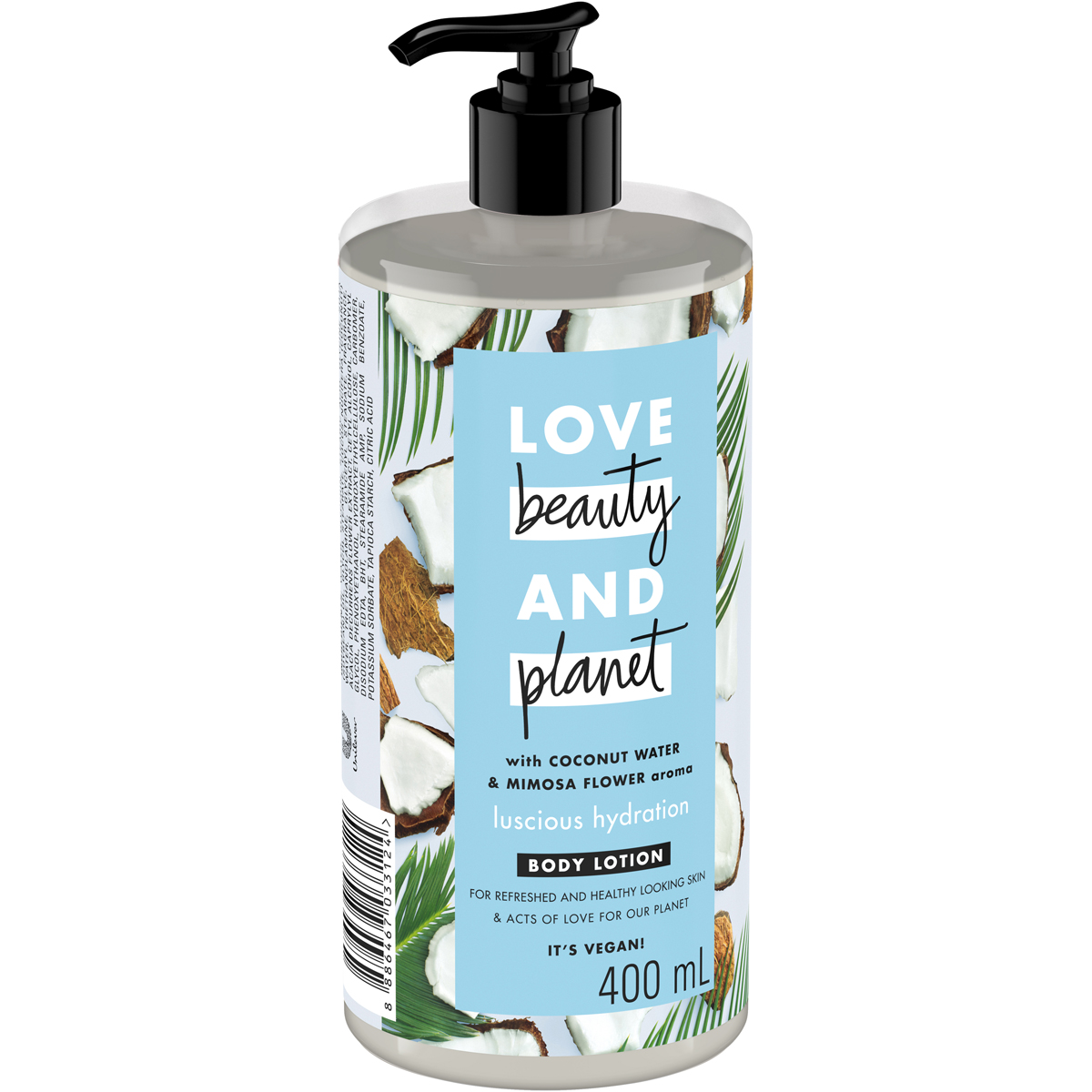 Sữa Dưỡng Thể 400Ml Love Beauty And Planet Chăm Da Mềm Mịn Luscious Hydration Với 100% Dừa Tươi Organic