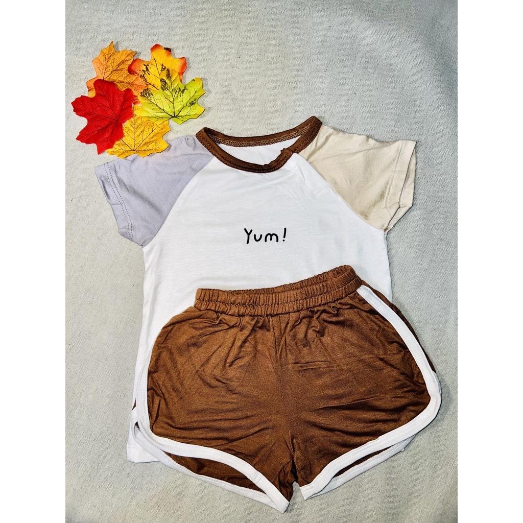 Bộ quần áo trẻ em cộc tay chất vải thun lạnh, phong cách Hàn Quốc cho bé size từ 4-18kg