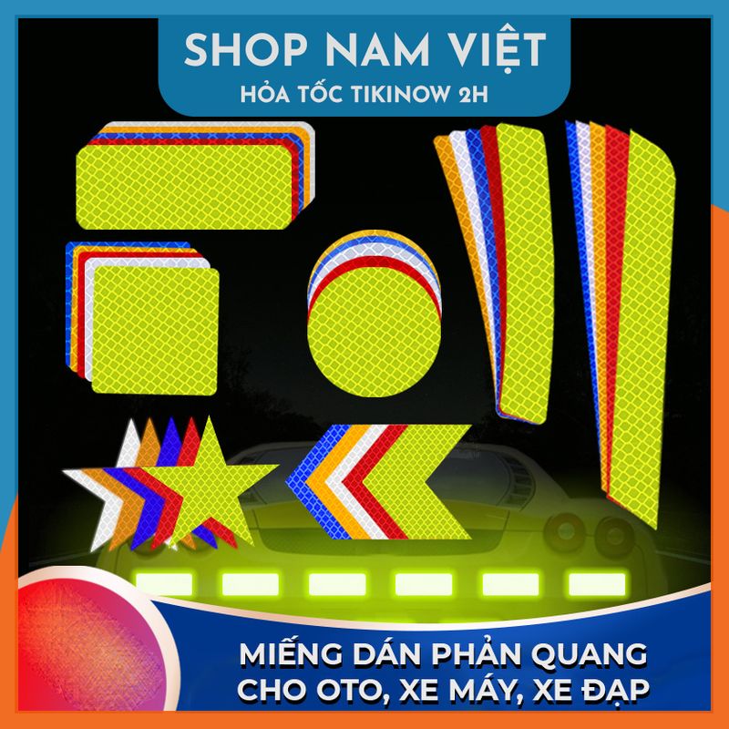 Miếng Dán Phản Quang Cảnh Báo Ban Đêm Cho Oto, Xe Máy, Xe Đạp