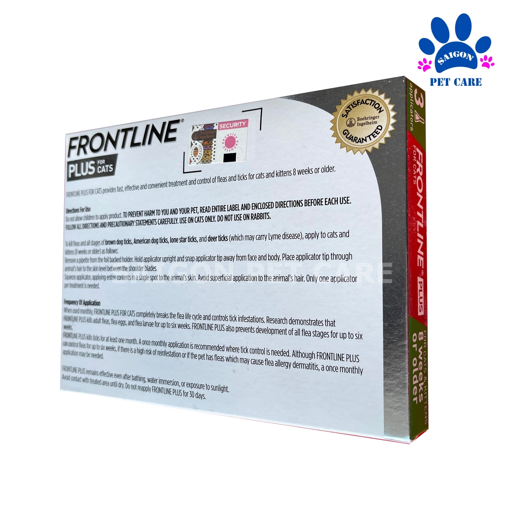Thuốc nhỏ gáy trị ve rận, bọ chét Frontline Plus cho mèo