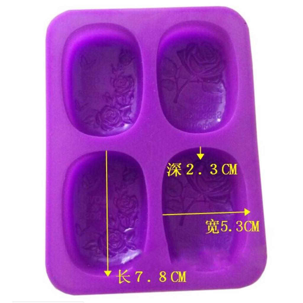 4 Cavities Silicone Soap Molds DIY Cake Chocolate Pudding Baking Soap Moulds