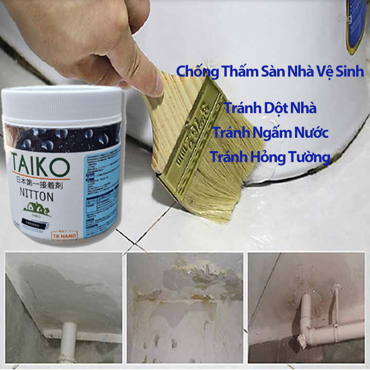 [Tặng Chổi Quét] Sơn Chống Thấm Sàn Nhà Taiyo 500ml Nhập Khẩu Nhật Chống Thấm Nền Gạch, Nhà Vệ Sinh, Tường Nhà