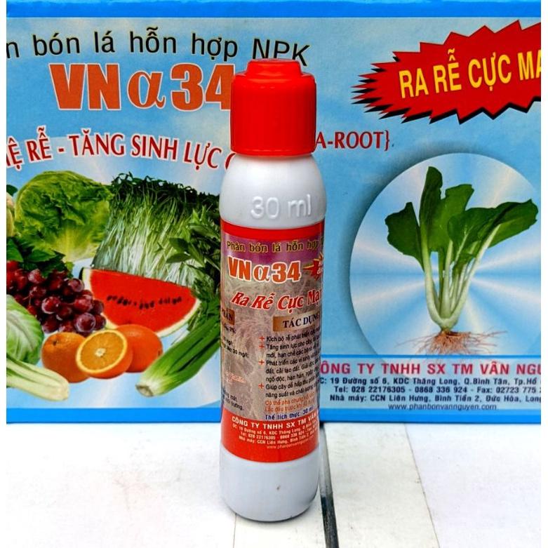 Phân bón lá hỗn hợp SEAMIX- VN34 - 30ml. Giâm chiết cây Ra rễ cực mạnh, dùng cho rau màu, hoa cây cảnh