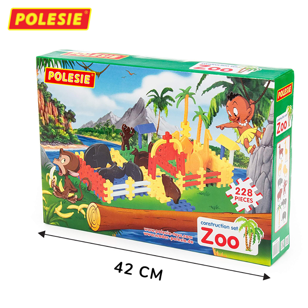 Bộ Đồ Chơi Lắp Ghép Vườn Bách Thú 228 Chi Tiết, Đồ Chơi Giáo Dục, An Toàn, Tư Duy, Sáng Tạo Cho Bé - Polesie Toys 4802