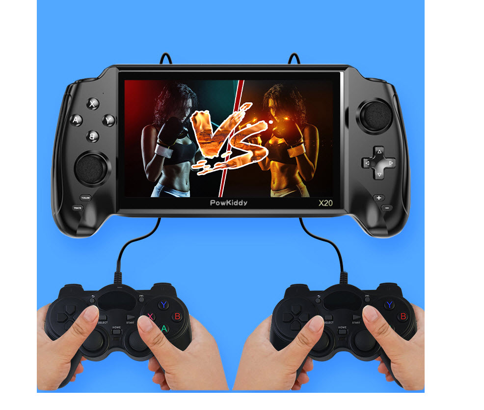 Máy chơi game X20 - Màn hình 7 inch, Rom 16GB chép full 8000 game, kết nối được 2 tay cầm, tivi, nghe nhạc, xem phim, chụp hình. Pin khủng 5400mAh