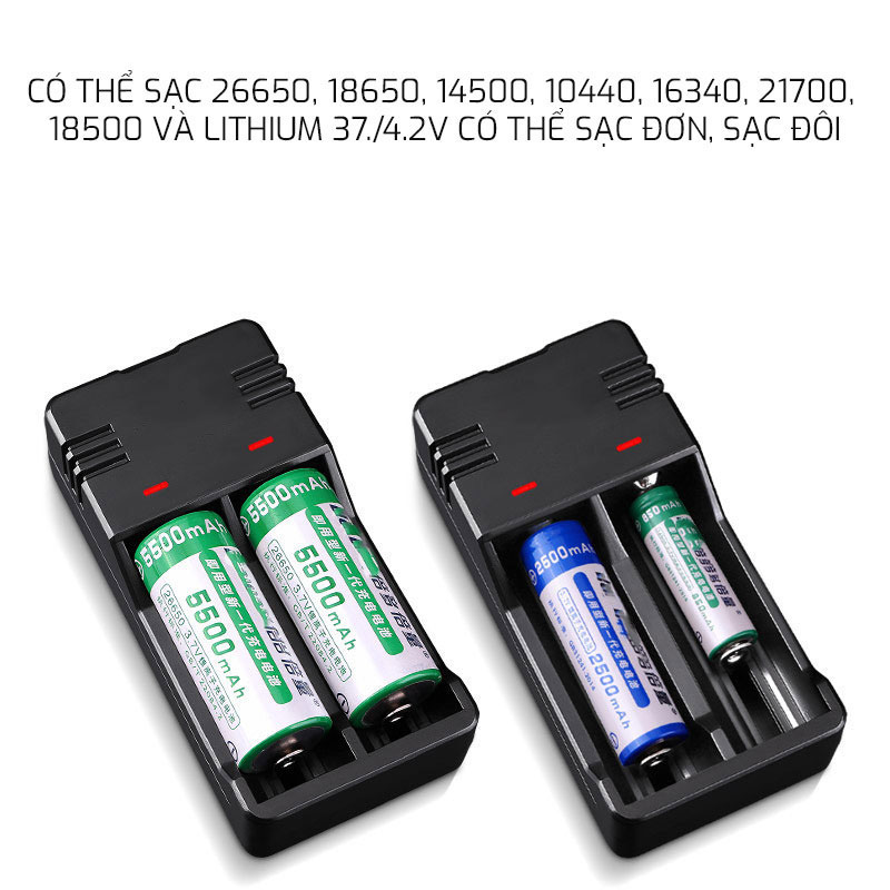 Sạc Thông Minh K65 3.7V 4.2V Sạc Các Loại Pin 14500, 18650