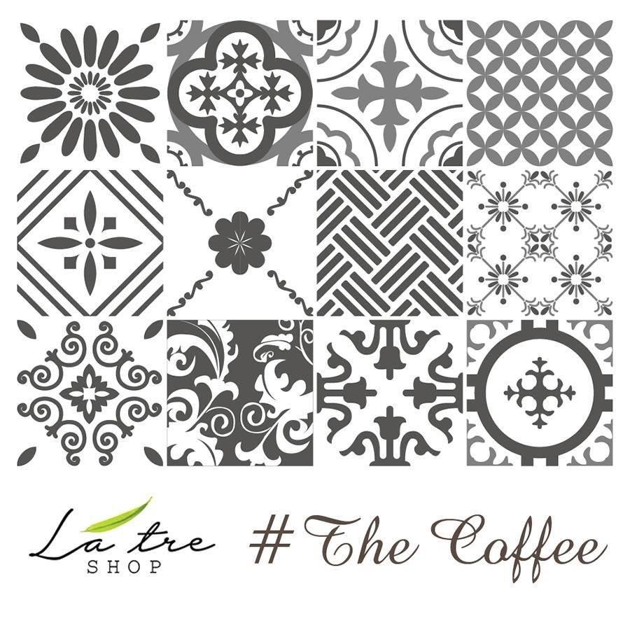 Decal gạch bông dán tường bếp dán kính nhà tắm decor chịu nhiệt dễ lau chùi đề can loại 1 - The coffee Khổ 40x60cm 0008
