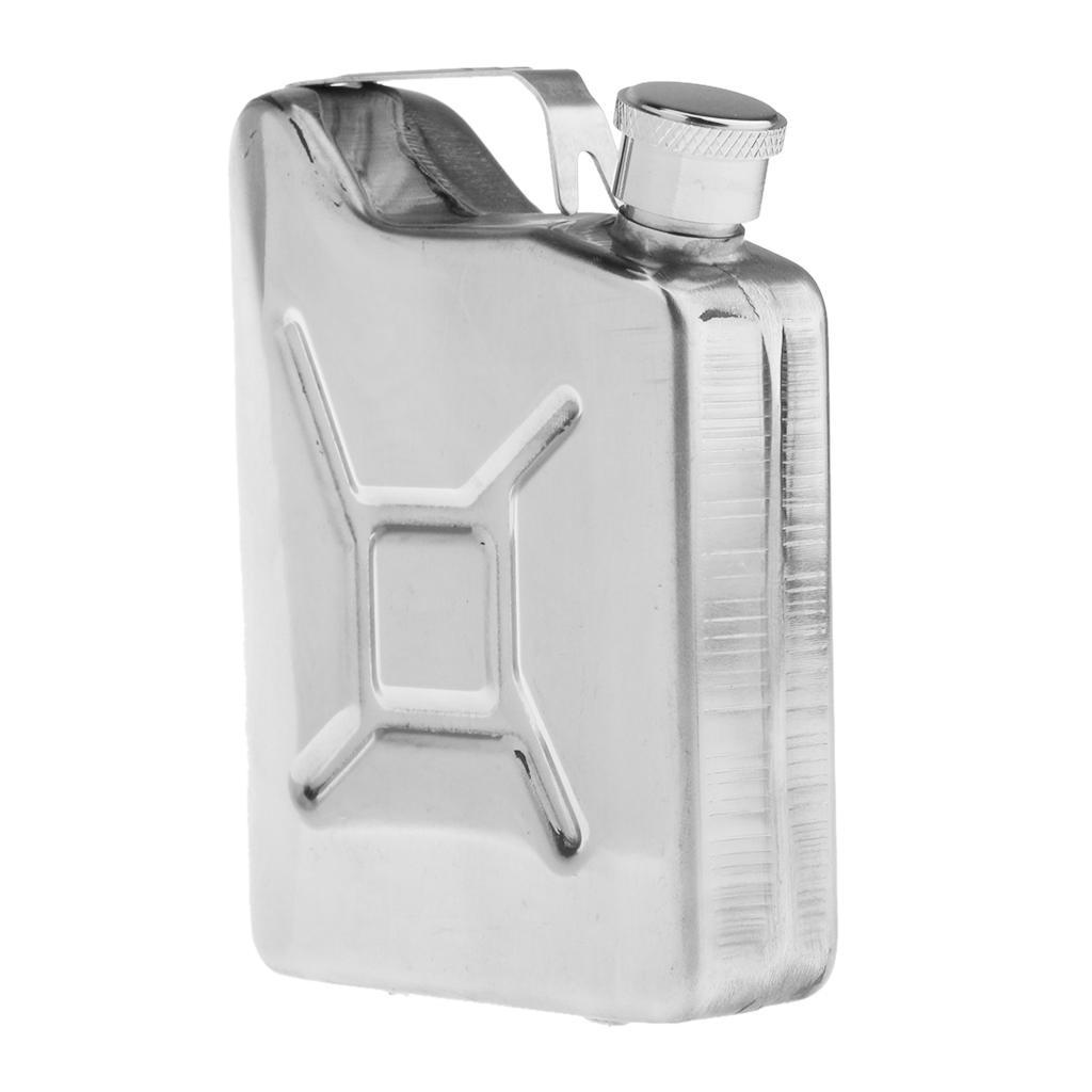 5oz Stainless Steel Liquor Hip Flask Oil Can Screw for Home Wild Silver